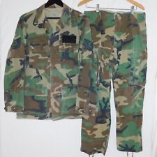 Vintage U.S Air Force USAF Woodland Camo Camouflage Jacket & Trousers Uniform M picture