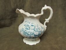 Circa 1910's Homer Laughlin China/Pottery Blue Rose Design Milk Size Pitcher picture