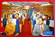 American Airlines Douglas DC-7 Postcard Cabin Interior Stewardess picture