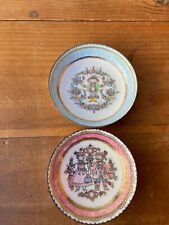 Lot Of 2 Vintage Austria Enamel Bowls Trinket Dish Hand Painted Steinbock Email picture