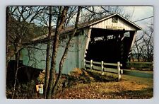 Peninsula OH-Ohio, Everett Road Covered Bridge, Vintage c1983 Souvenir Postcard picture