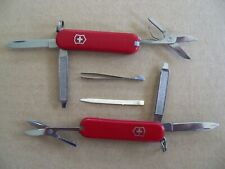 Lot of 2 Victorinox Classic SD Swiss Army Pocket Knife - Red - Very Good picture