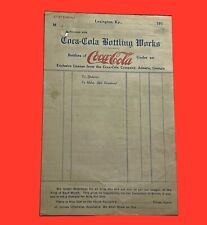 Coca Cola RARE 1910s Blank Unused Receipt COKE Soda Lexington Kentucky Atlanta picture