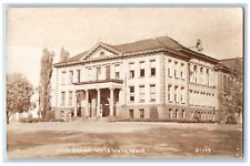 Walla Walla Washington WA Postcard RPPC Photo High School Building c1910's picture