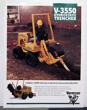1994 Vermeer V-3550 Hydrostatic Trencher Specs Construction Sales Sheet picture