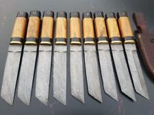 BEAUTIFUL CUSTOM HANDMADE 12'' DAMASCUS STEEL HUNTING DAGGER 9 PCS IN 1 PACKAGE  picture