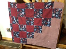 Amish Mennonite Hand Made Cotton Stars/Block Quilt 66