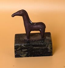 Vintage Unique Horse Figure, Solid Bronze on Marble. Historical Piece Antique picture