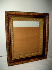VICTORIAN AESTHETIC EASTLAKE PICTURE FRAME FAUX GRAIN GOLD GESSO WOOD BACK picture