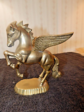 Vtg Solid Brass Pegasus Winged Flying Horse - 7