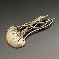 Vintage Southwestern Sea Nettle Jellyfish Sterling Silver Brooch Pin picture