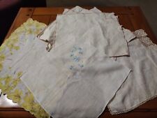 Antique Linen Lot 7 Total Handkerchiefs And Napkins Some From Switzerland  picture