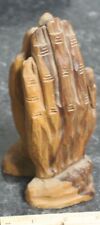 Vintage Olive wood carved praying hands picture