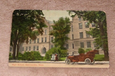 Postcard 1912 Newtonville MA Mass Massachusetts High School Old Touring Auto picture