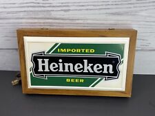 Vintage Heineken Imported Beer Lighted Sign 7.25x12.25 Bar Wall Decor Man Cave picture