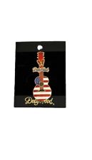 Vintage 2008 DollyWood Theme Park Stars n Stripes Guitar Souvenir Trading Pin picture