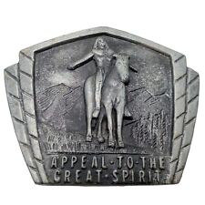 Appeal To The Great Spirit Belt Buckle Vintage Native American Indian Horse West picture