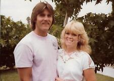 1970's 80's COUPLE Young Woman Man FOUND PHOTO Color ORIGINAL Snapshot 312 56 G picture