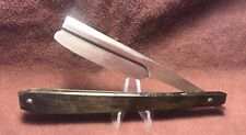 Antique Vintage SWISS FRAMEBACK JACQUES LECOULTRE Straight Razor 3/4 Horn Scales picture