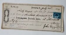 1878 antique DOWNINGTOWN pa BANK CHECK sig JOHN GYGER to CORNWALL revenue stamp picture