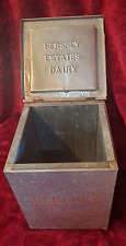 Antique Galvanized Hershey Estates Dairy Co. Front Porch Metal Milk Box Vintage picture