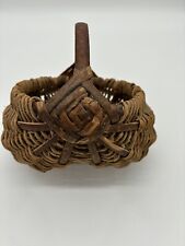 Vintage Primitive Small Woven Buttocks Basket picture