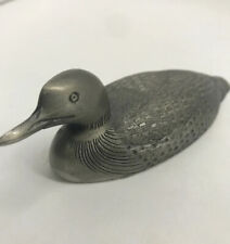 Duck Figurine Redwing Fine Pewter Mini Decoy Signed 4.5” Long Vintage Dated 1992 picture