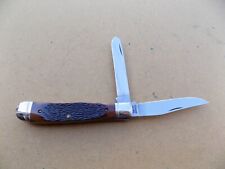 Schrade Walden NY USA Trapper Knife Jigged Bone Handle picture