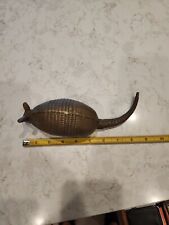 LARGE - Vintage Brass Armadillo Paperweight Decor Texas Heavy picture