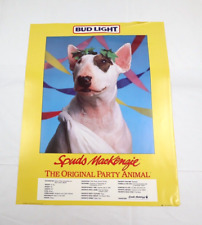 VTG 1986 Bud Light Spud Mackenzie The Original Party Animal Promo Dog Poster picture