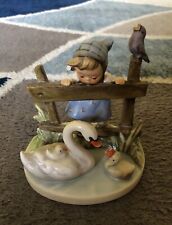 Goebel Hummel Figure ‘Feathered Friends’ Germany Embossed 344 1956 4&3/4” Tall picture