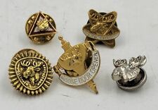 Loyal Order Moose Pin Collection 5 Pieces. Total Energy Moose Door Opener Silver picture