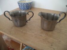 POOLE PEWTER BY ANTIQUE CREAM AND SUGAR SET CS7 C 2 1/2