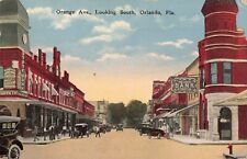 Orange Avenue Looking South Orlando Florida FL Bank 1916 Postcard picture
