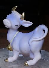 Vtg.Purple Porcelain | Cow Figurine | Gold Accents | Hand Painted | Japan | 3.5