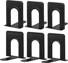 Metal Library Bookends Book Support Organizer Bookends Shelves Office 6 - Pieces picture