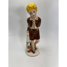 Rare Vtg Holland Mold Figurine Victorian Boy Hand Painted picture