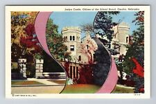 Omaha NE-Nebraska, Joslyn Castle, Offices, School Board Vintage Postcard picture