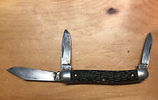 VINTAGE IMPERIAL PROV R.I. 3 BLADE POCKET KNIFE BLACK HANDLE MADE IN USA picture