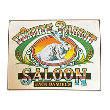 JACK DANIEL'S WHITE RABBIT SALOON Tennessee Whiskey Tin Sign - Whiskey Ad picture