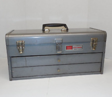 Vintage CRAFTSMAN TOOLBOX Gray Tool Chest Box 2 DRAWER Crown Logo 65334 Lockable picture