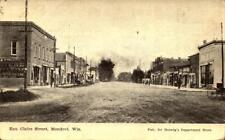 WI, Mondovi, Wisconsin, RPPC, Eau Claire Street ANTIQUE 1909 POSTCARD BK63 picture