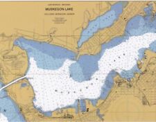 Nautical Chart Postcard-Muskegon Lake-MUSKEGON, Michigan picture