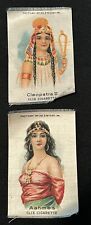 2 Antique  CLIX Cigarette Tobacco Silks Cleopatra II and Ashmes picture