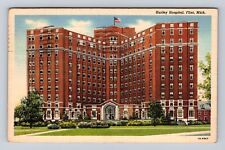 Flint MI-Michigan, Hurley Hospital, Antique, Vintage c1946 Souvenir Postcard picture