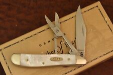 RARE CASE XX USA 2000 MOTHER OF PEARL PEANUT KNIFE W/SCISSORS 8220 SC SS (16319 picture