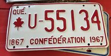 1967 Quebec Confederation License Plate Vintage 🇨🇦 Canada picture