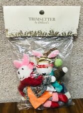 Trimsetter By Dillard's Bunny Rabbit Couple Christmas Decorations NEW WITH TAGS picture
