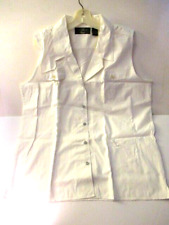 ORVIS W/ DEPT 56  buttons Womens White  Sleeveless Button Blouse Top SizeXL- picture