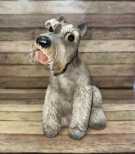 Vintage Sandicast Schnauzer Dog Figurine Sand Statue Made in USA 11